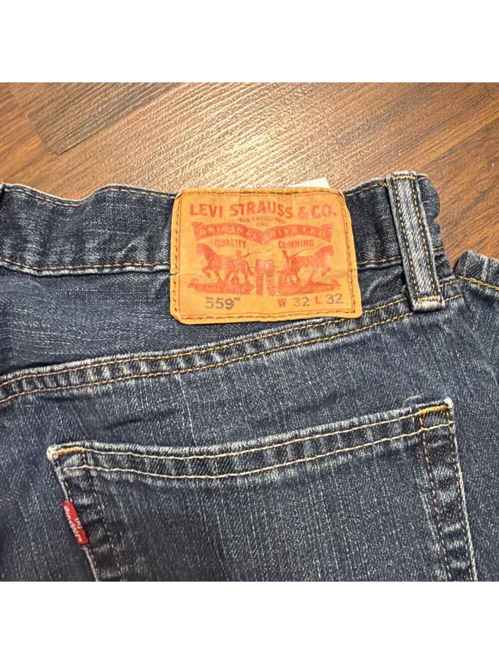 Levis 559 Relaxed Straight Jeans Mens Size W32 L32 Blue Denim